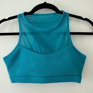 New Forever 21 Mesh Blue Halter Sports Bra Small